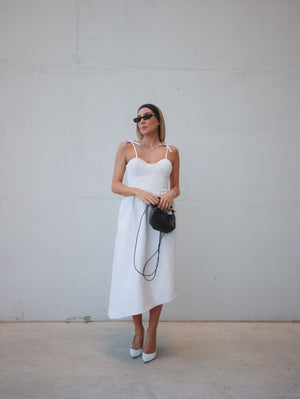 White Long Lady Di Dress