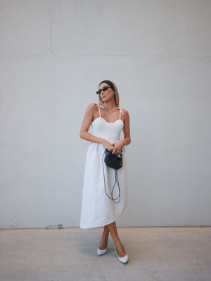 White Long Lady Di Dress