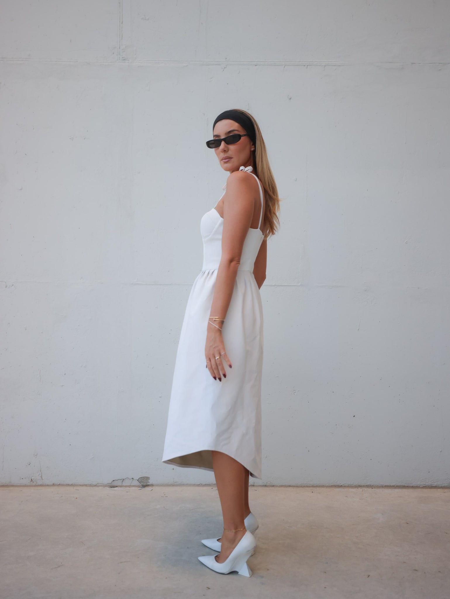 White Long Lady Di Dress