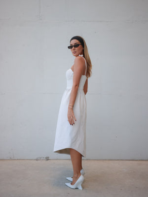 White Long Lady Di Dress