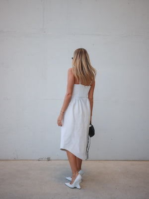 White Long Lady Di Dress