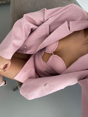SOFT PINK STRIPES BLAZER