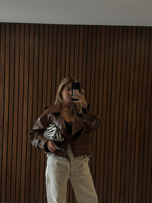 Alexa Camel Biker Jacket